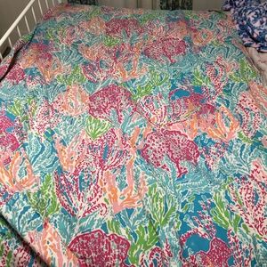 Lilly Pulitzer Garnet Hill Let's Cha Cha Duvet F/Q